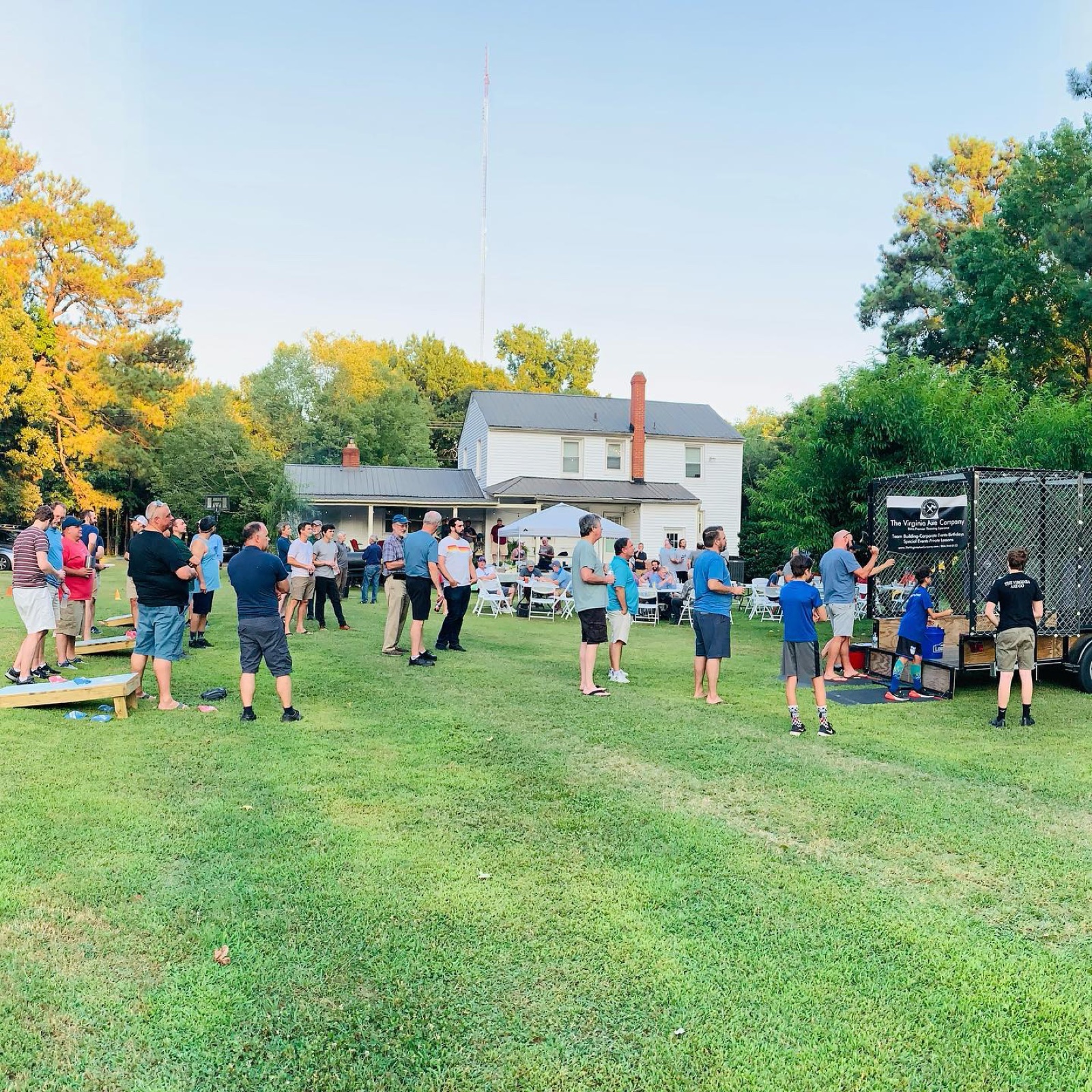 Crowd at a Mobile Axe RVA backyard event