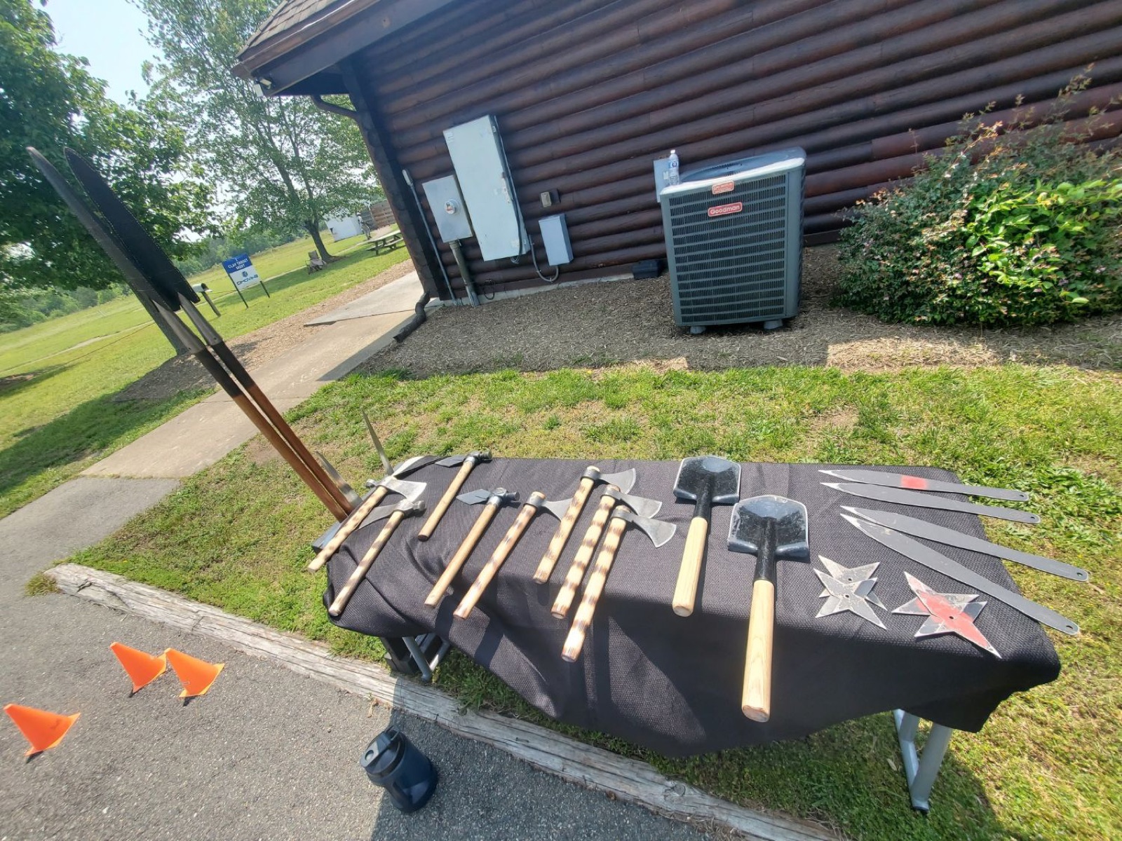 Throwing axes, hatchets, knives and stars at a Mobile Axe RVA event